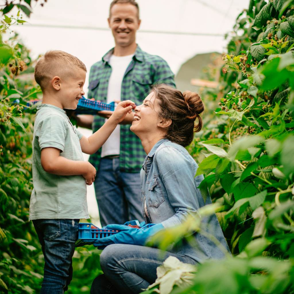 Small family showcasing the fresh family plan